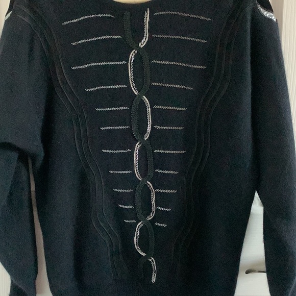 Andriano by i.fatigati Beaded lambswool embellished pullover size Medium Black - Picture 7 of 9